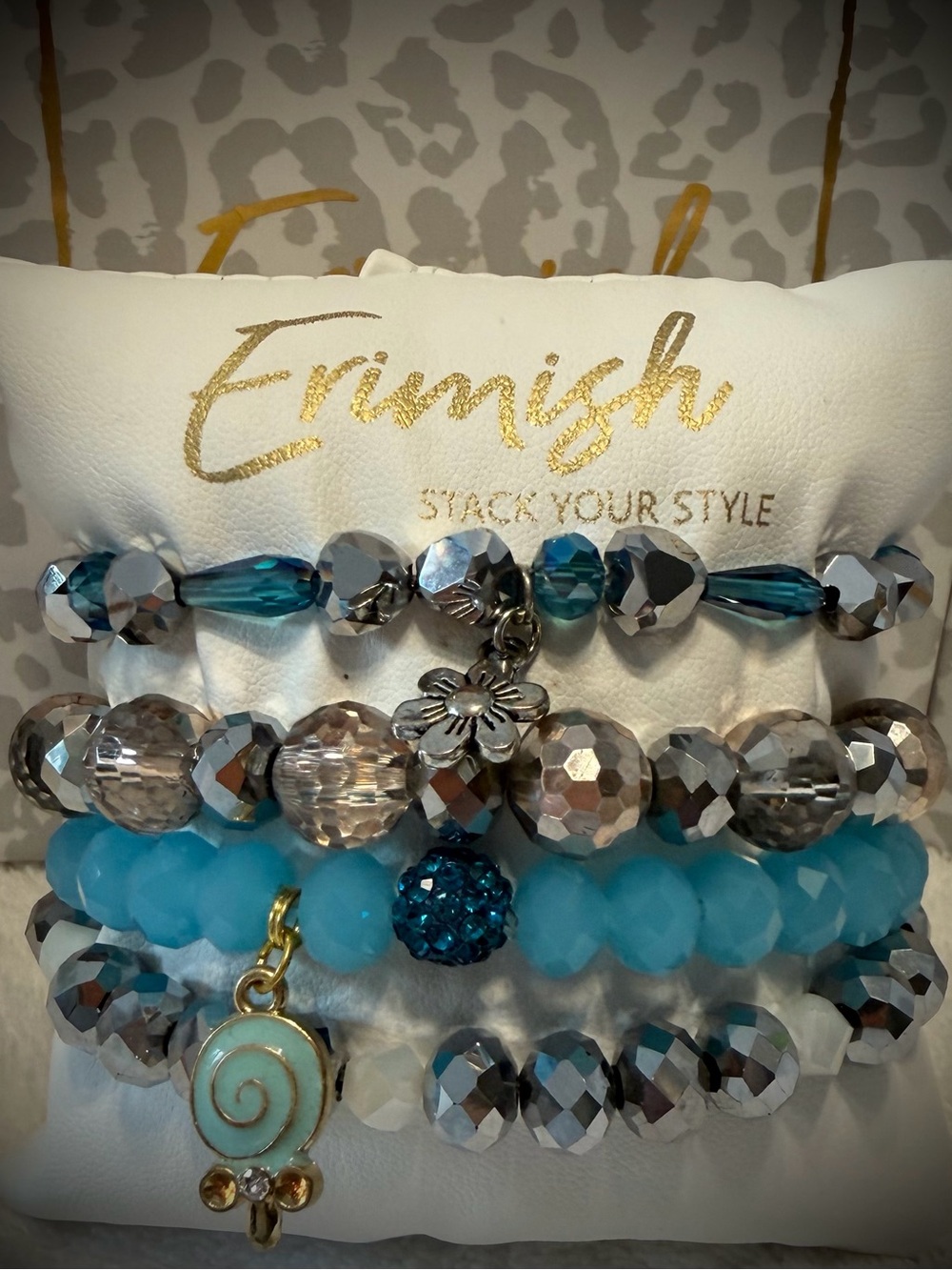 New ERIMISH Bracelets 4 Pc- Teal - Custom Regular, Kids or Extended Size